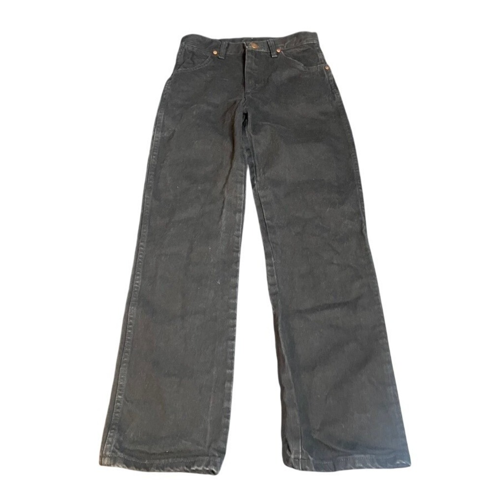 Wrangler Kids Black Denim Jeans Straight Leg Size 14 Regular Cowboy Rodeo